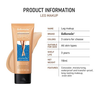 Waterproof Long-Lasting Leg Makeup Lotion — Medium Bronze Body Foundation & Tanning Cream for Even Skin Tone