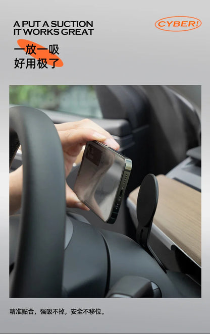 Magnetic Steering Wheel Phone Holder for Tesla Model 3/Y/S/X – Universal Auto Mount Stand for Apple, Xiaomi & Huawei Smartphones