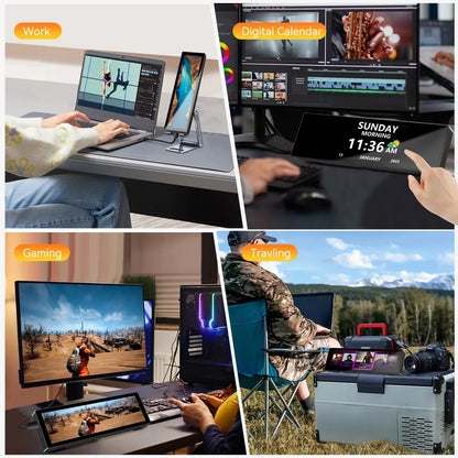 8.8-Inch Chassis Secondary LCD Touch Screen - 1920×480 Long Display with Built-In Stand & AIDA64 Support