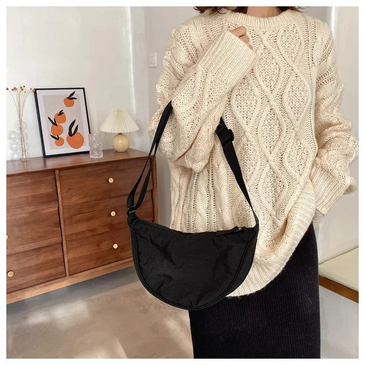 Casual Nylon Hobo Crossbody Bag for Women – Shoulder, Half Moon, Tote Travel Shopper & Purses