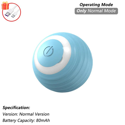 iLMH Smart Cat Interactive Ball Toy - Rechargeable Automatic Rolling Mouse Toy with Faux Tail for Pet Training & Play