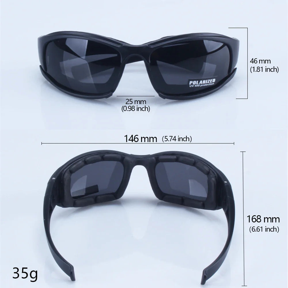 X7 Military Polarized Sunglasses for Men: Bullet-Proof, Smoke Lens Goggles for Motorcycle Cycling and Airsoft Shooting