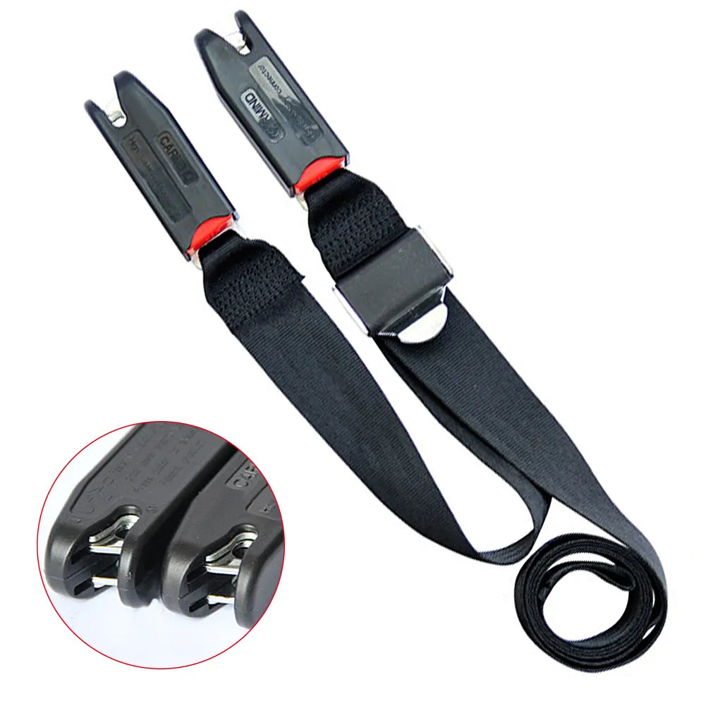 Universal 2-Point Seat Fixing Band: Adjustable Car Child Safety Seat Belt with Isofix/Latch Interface Connection Strap
