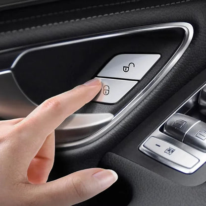 Mercedes-Benz C/E/GLC/Vito ABS Door Lock Button Cover – W205 W213 X253 W447 Car Interior Lock/Unlock Sticker Accessories