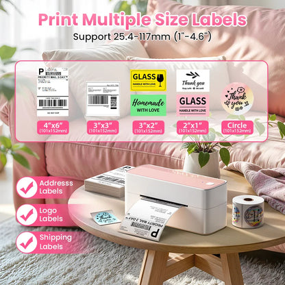 Phomemo 241 Bluetooth Thermal Label Printer – Wireless 4x6 Shipping Label Printer Compatible with iPhone, Android, Mac & Windows