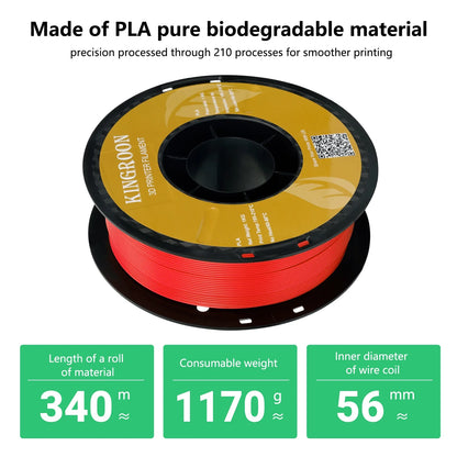 KINGROON 3D Printer Filament 22LBS — 10 Rolls 1KG 1.75mm PETG & PLA, Eco-Friendly Mixed Colors, High Toughness