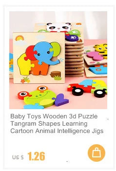 30PCS Montessori Wooden 3D Cartoon Animal Puzzle – Educational Jigsaw Board Game for Kids