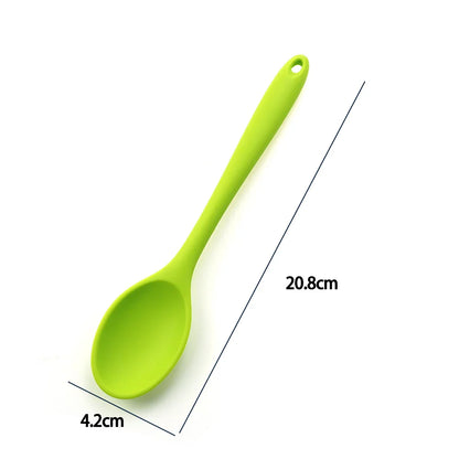 Soft Silicone Cooking Spoon - Long Handle Stirring Ladle for Kitchen Use - Essential Cooking Utensil