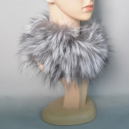 2025 Real Fox Fur Scarf and Headband – Luxury Winter Neck Warmer for Women, 100% Natural Fur, Elastic Ring Muffler