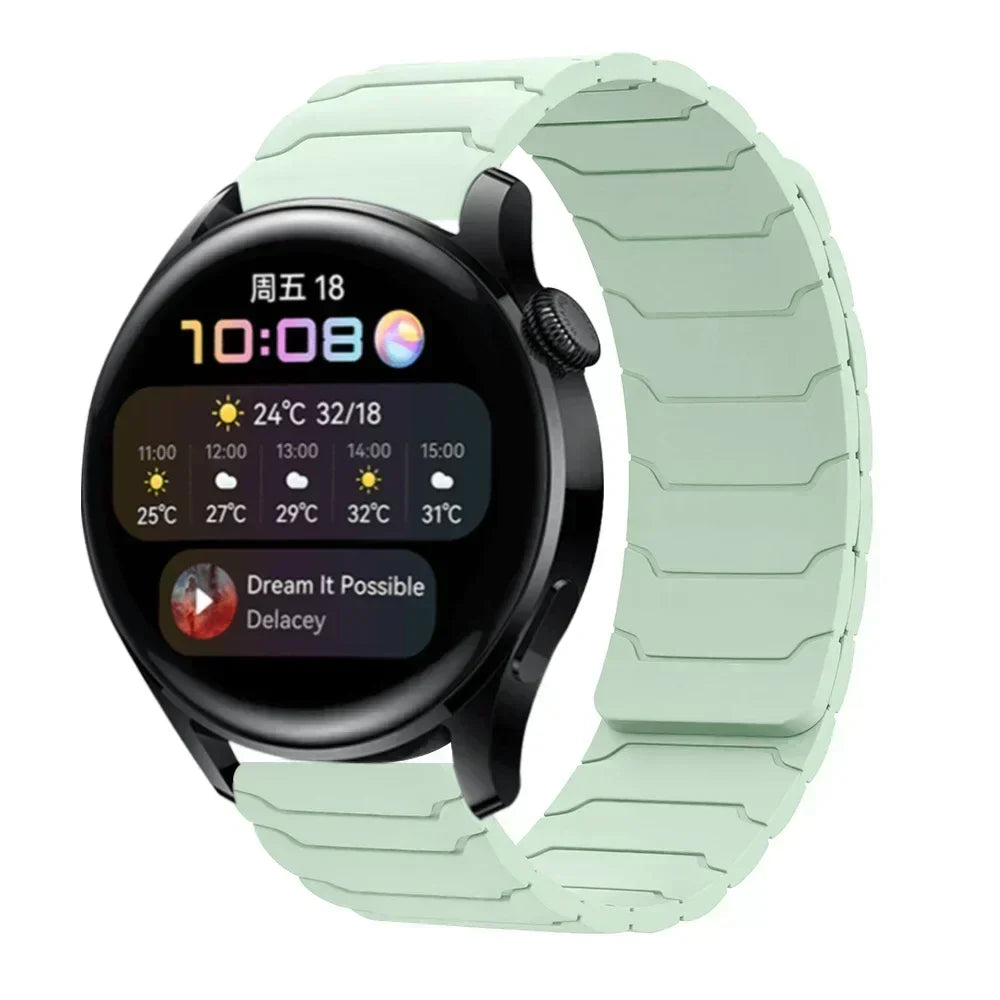 22mm Magnetic Silicone Watch Strap – Replacement Sport Wristband for OnePlus Watch 3/2R/2 & OPPO Watch X/X2/4 Pro 46mm Band