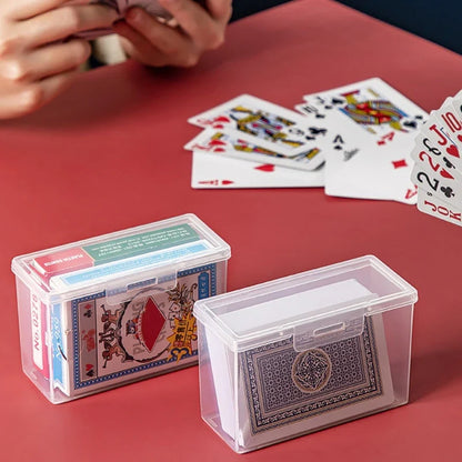 Plastic Playing Card Storage Box | Empty Card Case Holder with Snap Closure
