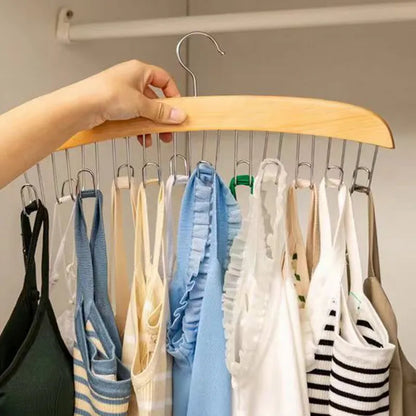 Multi-Hook Bra and Accessory Hanger - Versatile Wardrobe Organizer for Women's Bras, Scarves, Ties, and Belts