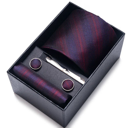Men’s Tie and Pocket Square Gift Set – 2023 Mixed Colors Paisley Necktie in Box, Wedding Suit Accessory