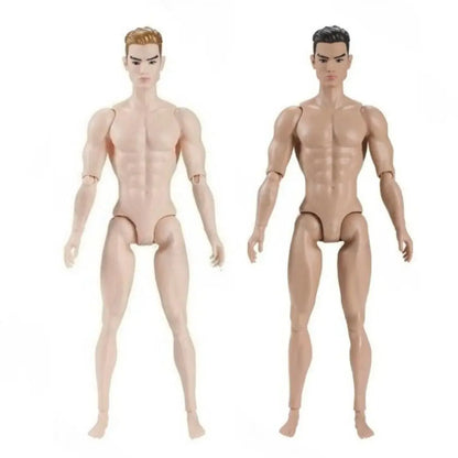 1/6 Male Action Figure Doll — 35cm Multi-Joint Strong Man Body with 13 Joints DIY Toy (White/Normal/Tan)