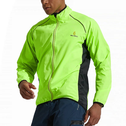 WOSAWE Men's Windproof Waterproof Cycling Jacket – Reflective MTB Bike Windbreaker & Vest