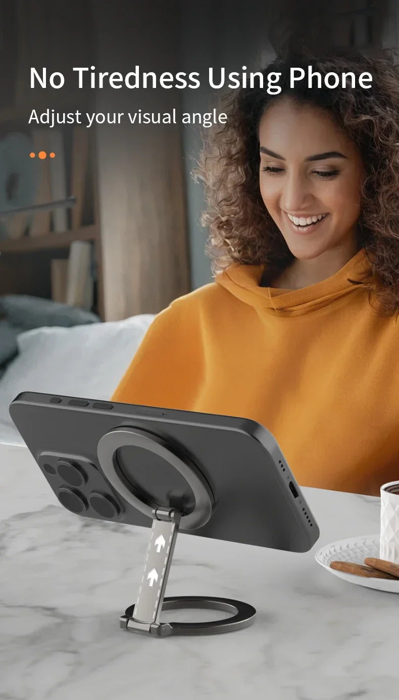 Double-Sided Magnetic Phone Ring Holder – MagSafe Kickstand, Magnet Grip for iPhone 16/15/14, Huawei & Xiaomi