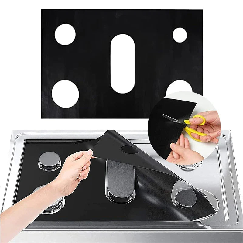 5-Hole Gas Stove Protector Pads – Reusable Non-Stick Anti-Oil Burner Covers for Stovetop Protection