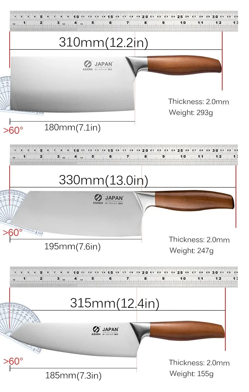 Professional Japanese Kitchen Chef Knife Set – Stainless Steel Knives for Meat, Fish, Fruit, and Vegetable Slicing