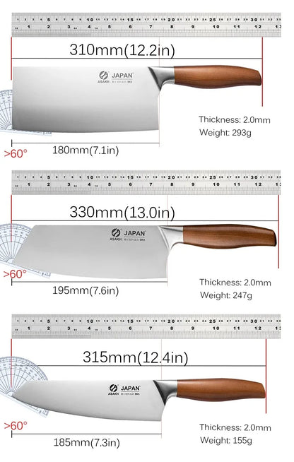 Professional Japanese Kitchen Chef Knife Set – Stainless Steel Knives for Meat, Fish, Fruit, and Vegetable Slicing