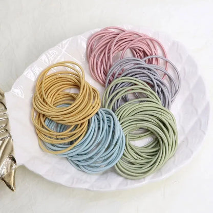 100PCS Hair Ties Elastic Rubber Bands - Thin Ponytail Scrunchies for Women & Men, Hair Accessories