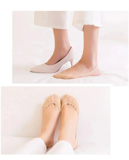 1 Pair Ultrathin Invisible Silk Socks for High Heels | Nonslip Half-Palm Suspender Sock Slippers | Ice Silk Thin Shallow Mouth