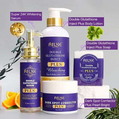 AILKE Glutathione Lightening Body Lotion – Moisturizing & Hydrating for Even Skin Tone and Dark Spot Improvement