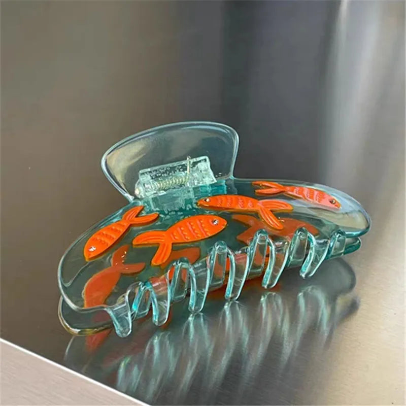 Ocean Beach Series Hair Claw | Hippocampus, Jellyfish & Dolphin Acetate Hair Clip for Women & Girls