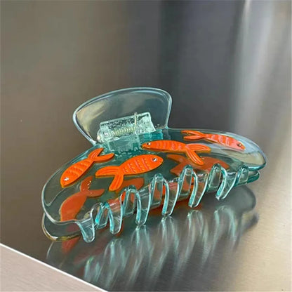 Ocean Beach Series Hair Claw | Hippocampus, Jellyfish & Dolphin Acetate Hair Clip for Women & Girls