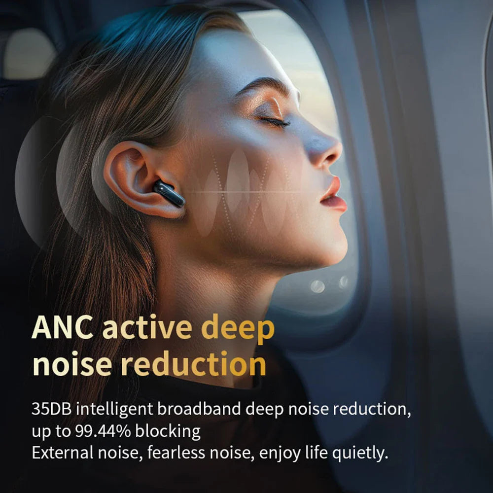 New Full Touch ANC Bluetooth 5.4 Earphones – HiFi Stereo Noise Cancelling Wireless In-Ear Earbuds with Mic & ENC