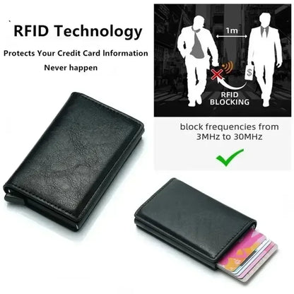 Slim RFID Aluminum Carbon Fiber Men’s Wallet – Slim Business Card & Credit Card Holder Case