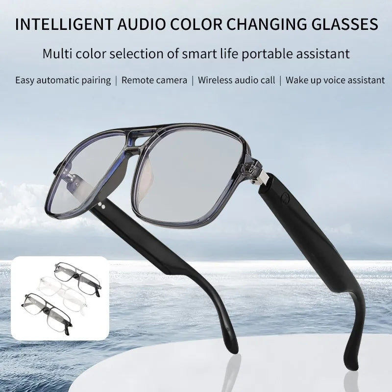 Smart Glasses GS10 – Color-Changing Bluetooth Glasses with Call, Voice Assistant, Camera & Music Playback for Men & Women