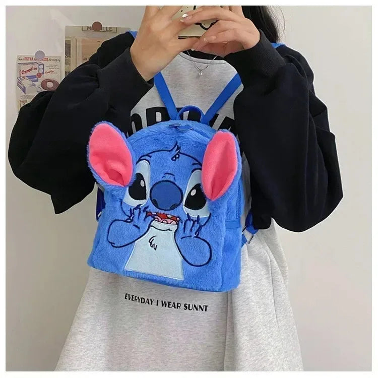Disney Stitch Plush Backpack – Large-Capacity Cartoon School Bag for Kids & Kindergarten Gift