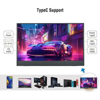Anmite 15.6" Portable Touch Monitor – 1080P HDR Low Blue Light Display for Xbox, PS4/5, Switch & PC