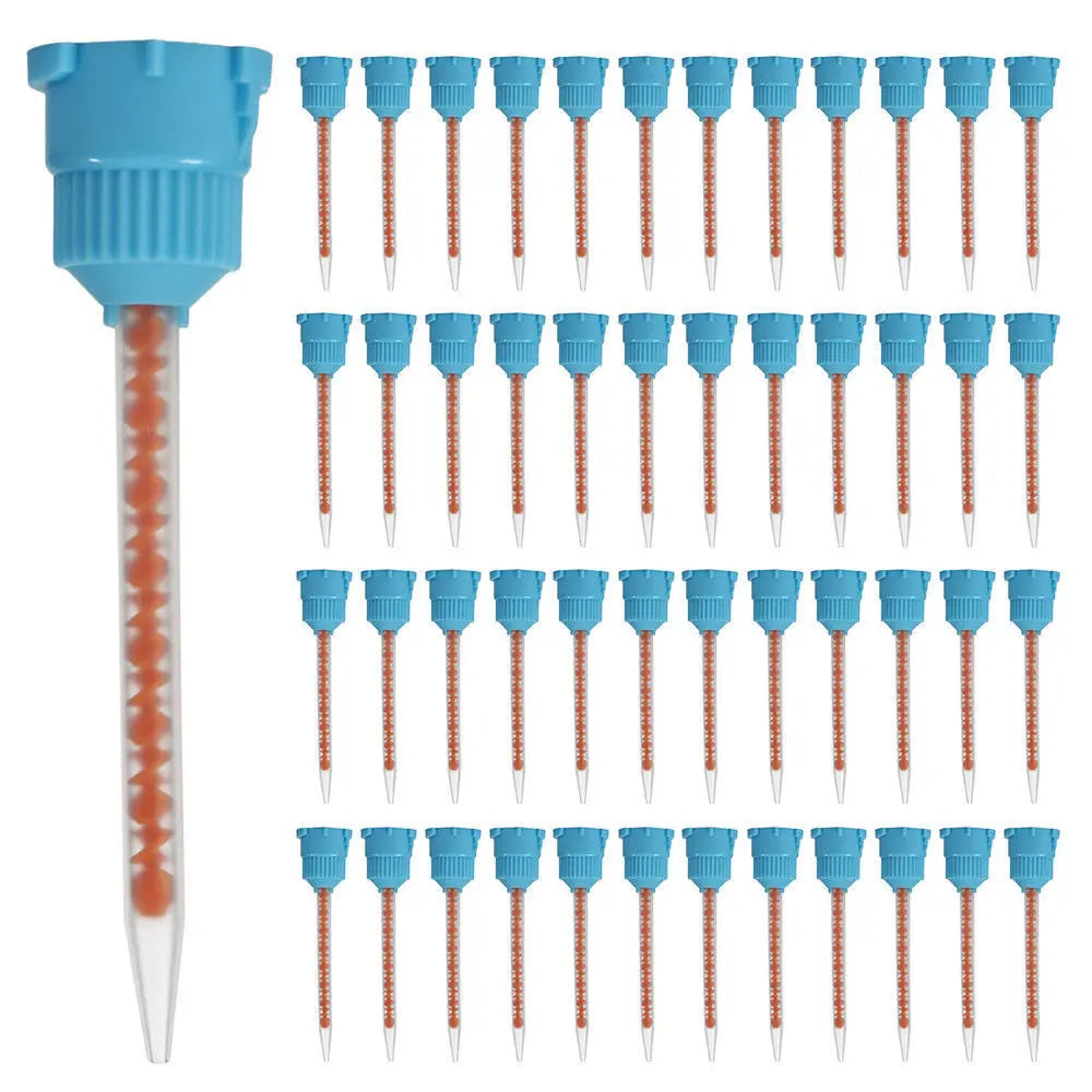 50pcs 10:1 Dental Silicone Rubber Mixing Heads for Dispensing Gun – Disposable Dentistry Materials
