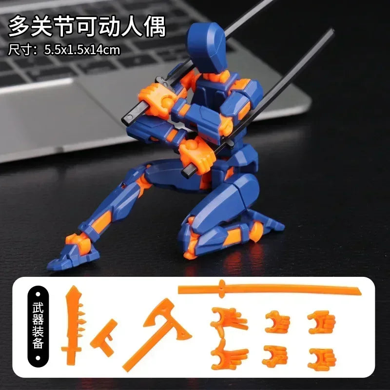 DIY Luminous T13 Multi-Joint Shapeshift Robot & Dog – 3D Printed Movable Mannequin Action Figures for Kids & Gifts
