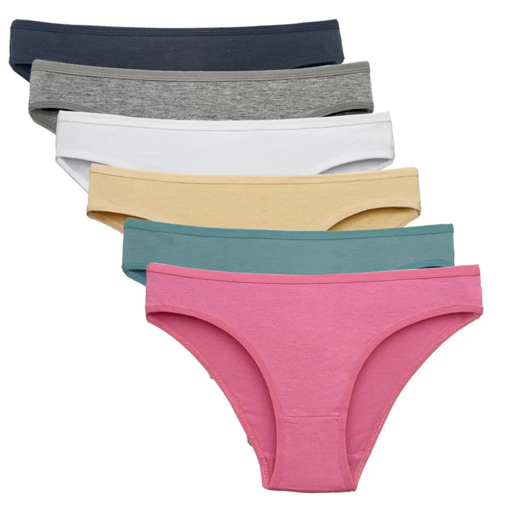 5-Pcs Women’s Cotton Panties Set – Sexy Lace Low Waist Underwear, Girls’ Briefs M-XL