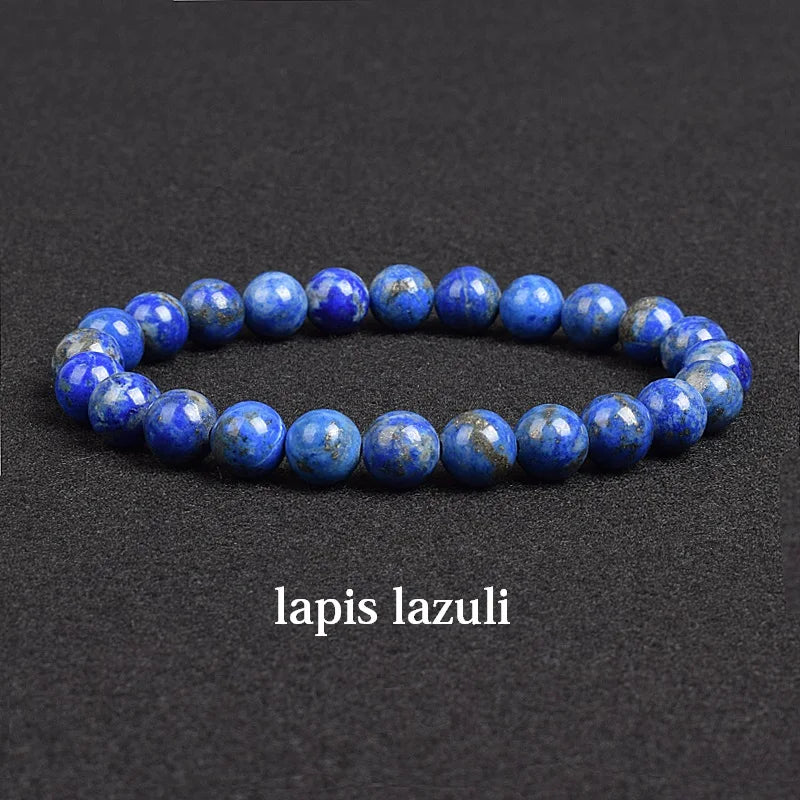 Genuine Natural Stone Beaded Bracelet – Apatite, Lapis Lazuli, Agate & Tiger Eye High Quality Crystal Gem Jewelry Bangle for Men & Women