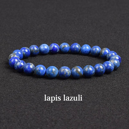 Genuine Natural Stone Beaded Bracelet – Apatite, Lapis Lazuli, Agate & Tiger Eye High Quality Crystal Gem Jewelry Bangle for Men & Women