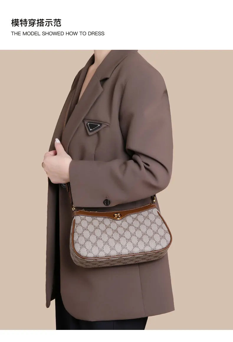 Designer Luxury Women’s Underarm Tote Bag – Fashionable Single-Shoulder Crossbody Bag for Commuting