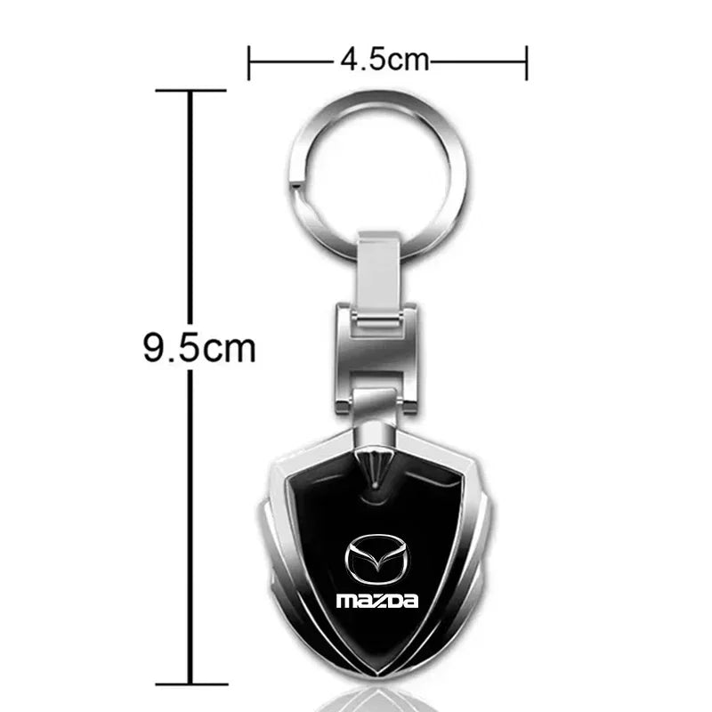 3D Metal Car Logo Keychain – Key Ring for Mazda 2 3 4 5 6 7 8 CX-3 5 8 9 MX-5 RX-8 BT-50 Atenza R360