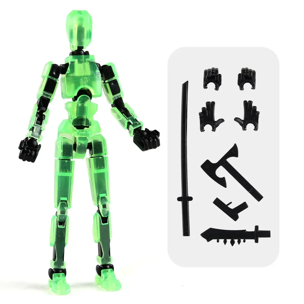 DIY Luminous T13 Multi-Joint Shapeshift Robot & Dog – 3D Printed Movable Mannequin Action Figures for Kids & Gifts
