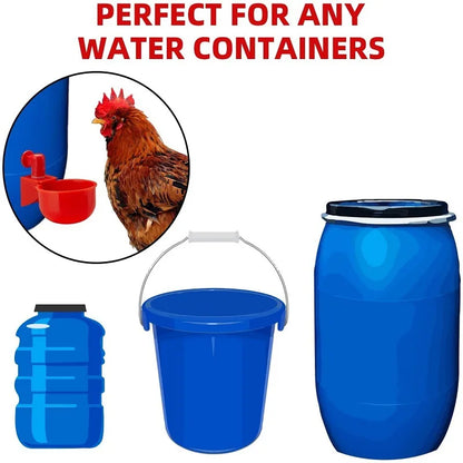 Automatic Chicken Drinking Cup Feeder | Plastic Poultry Waterer for Chicks, Duck, Goose, Quail