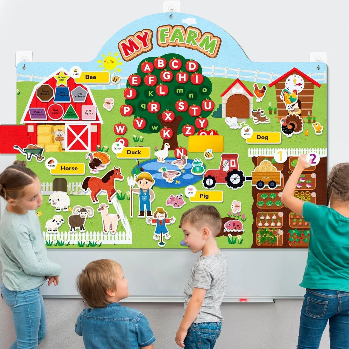 Farm Animals Felt Story Board Set – Interactive Early Learning Wall Puzzle Toys for Toddlers