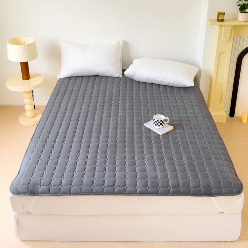 Waterproof Quilted Mattress Protector — Thickened, Breathable Topper for Single & Double Beds