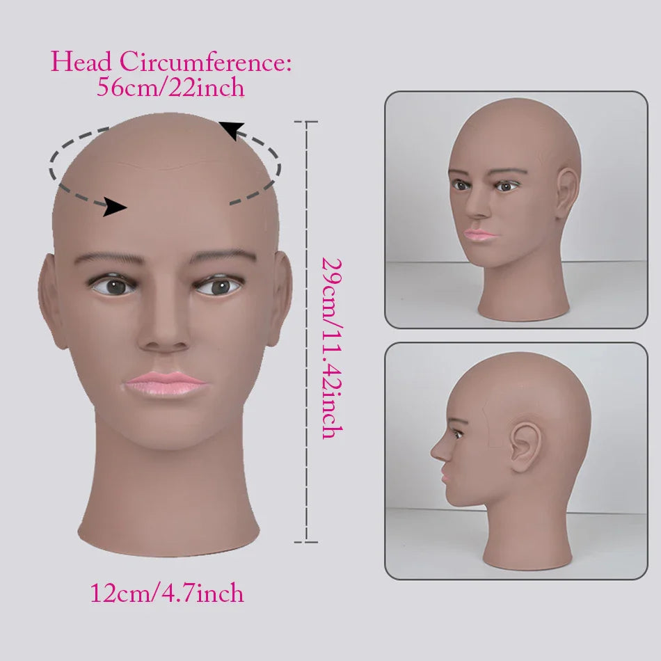 Mannequin Head Wig Stand — Adjustable Tripod Holder for Wig Making, Display, and Cosmetology Training