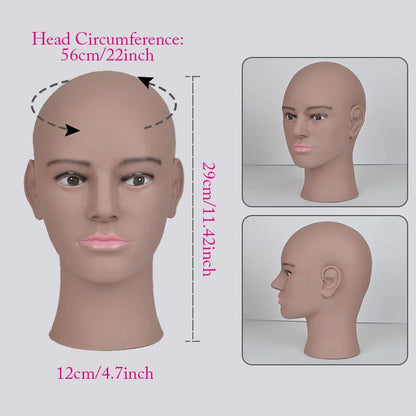 Mannequin Head Wig Stand — Adjustable Tripod Holder for Wig Making, Display, and Cosmetology Training