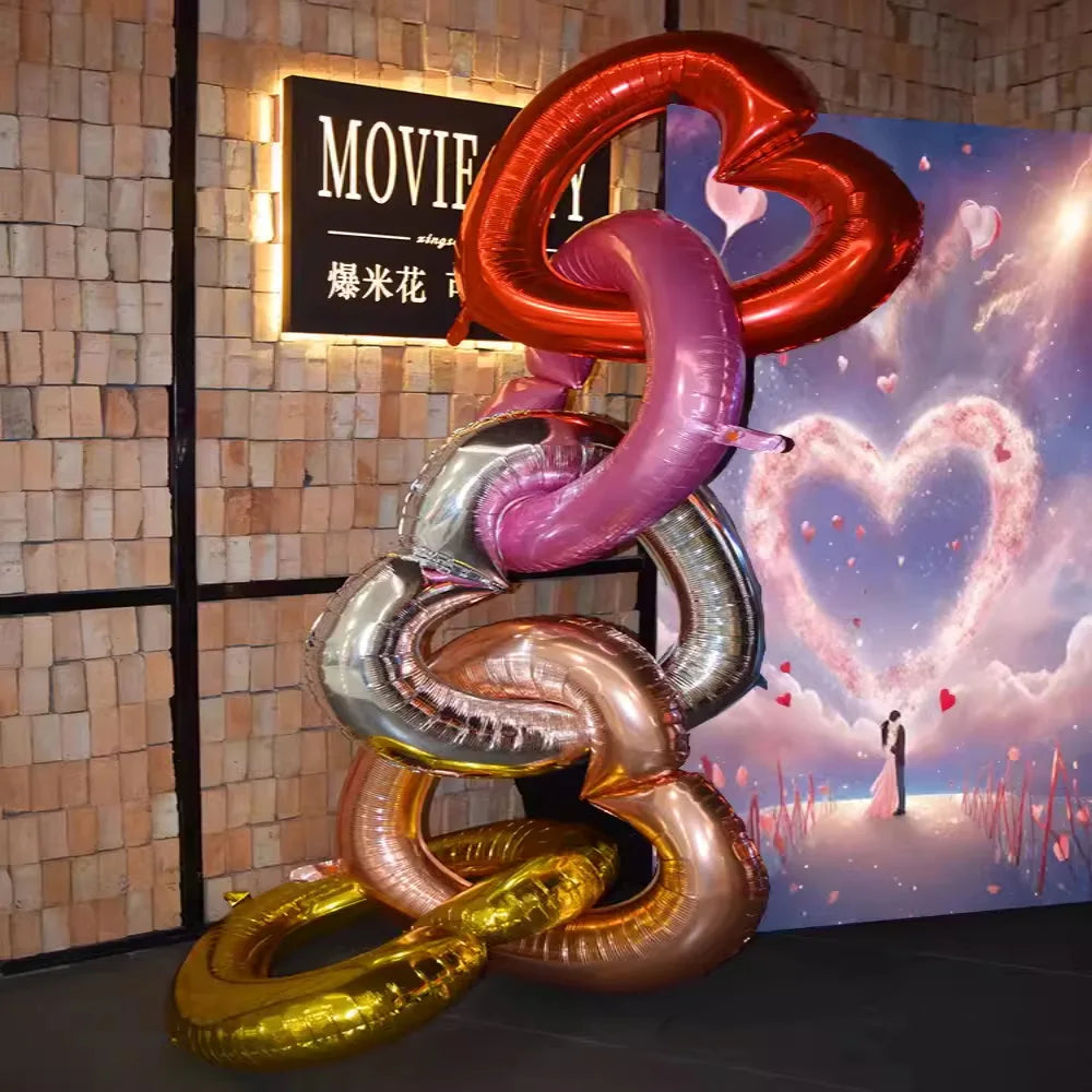 40-Inch Large Hollow Heart-Shaped Aluminum Foil Balloon – Wedding, Valentine’s Day & Birthday Party Decoration
