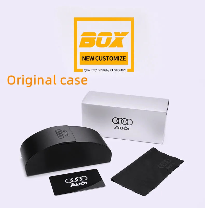 Audi UV400 Polarized Rectangle Sunglasses – Anti-Glare Driving & Motorcycle Glasses for Men & Women (Cycling, Model 553)