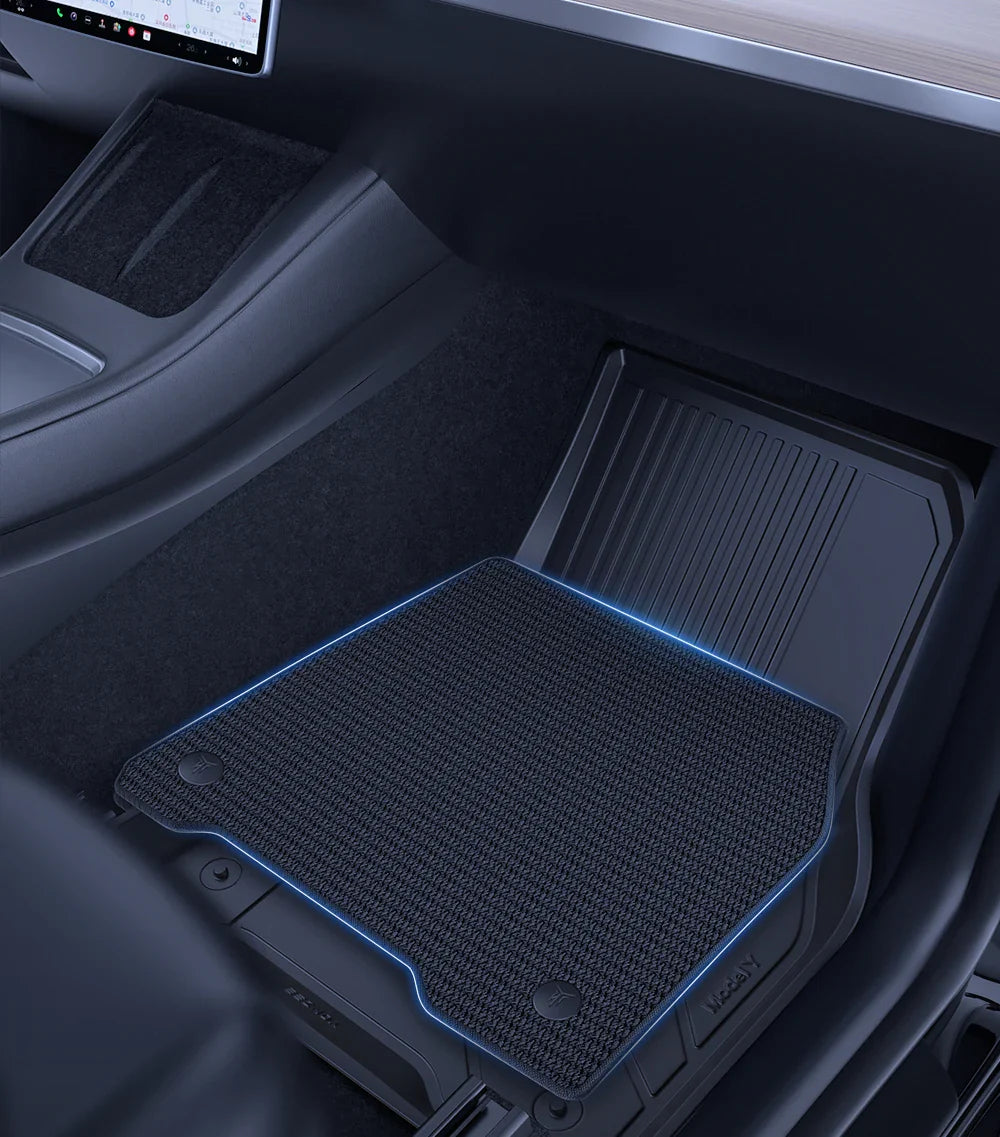YZ Floor Mats for Tesla Model 3/Y 2021-2023 — Waterproof, Non-Slip TPE Car Accessories