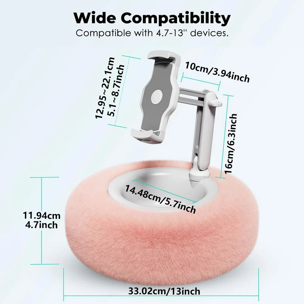 2024 Plush Pillow Phone and Tablet Stand - Adjustable Desktop Bracket for Live Streaming and Video Chats - Lazy Tablet Holder